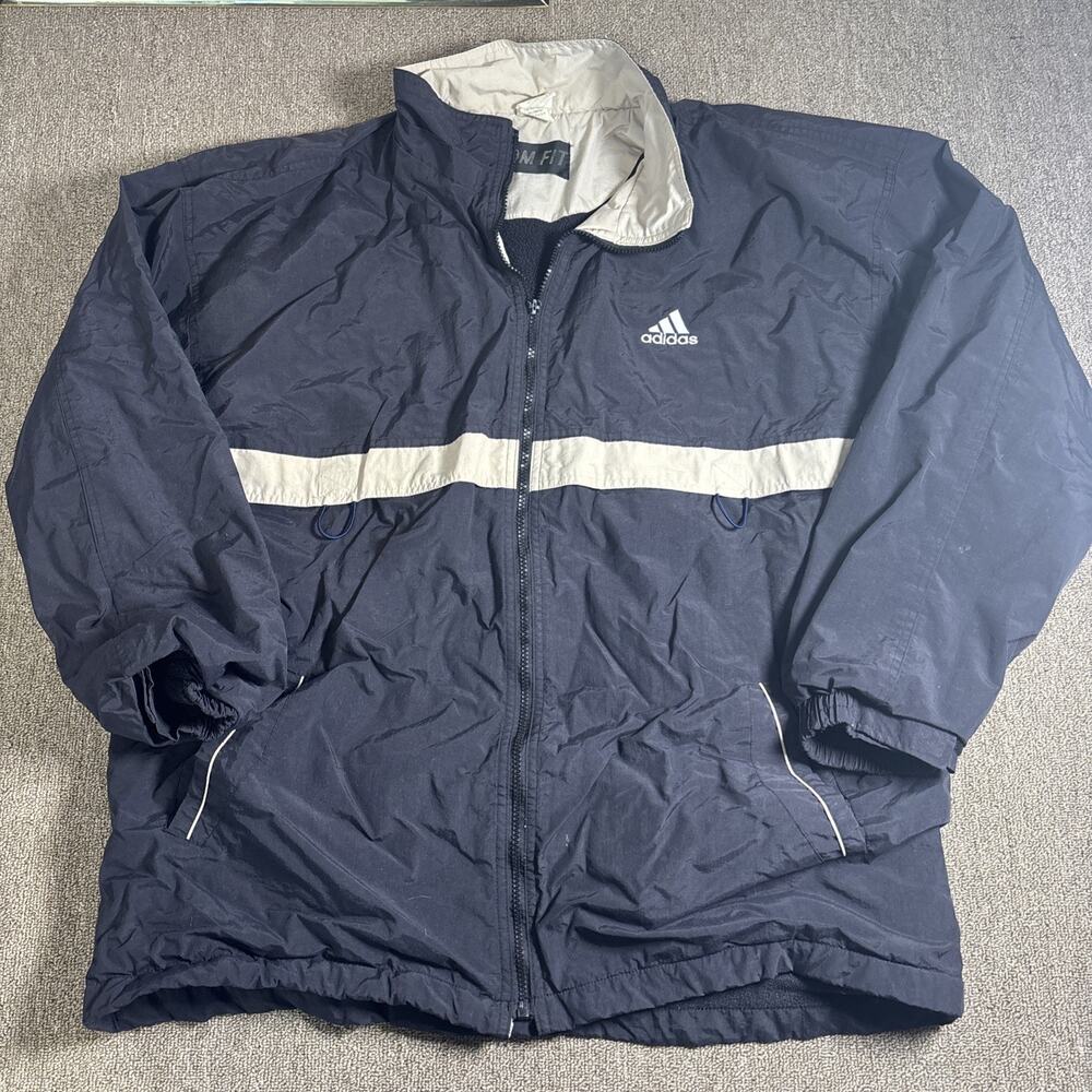 Adidas Kom Fit Full Zip Jacket 1990s Needs Pull Black Large USA